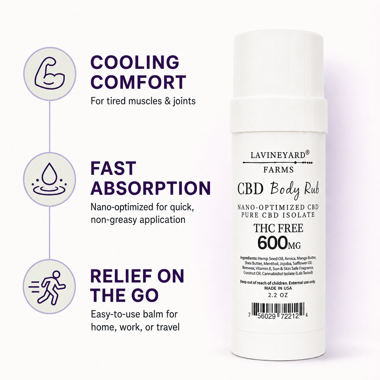 THC FREE- Muscle Rub - 2OZ